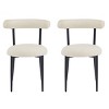 Modern Dining Chair Set of 2 with Curved Backrest and Metal Frame,Minimalist Upholstered Seat for Dining Room Kitchen-Baofuwish - 3 of 4