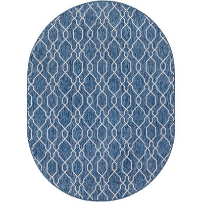 Mark & Day Valentijn 2'x2'11" Rectangle Woven Indoor and Outdoor Area Rugs Denim: Geometric, Stain-Resistant, Patio Rug