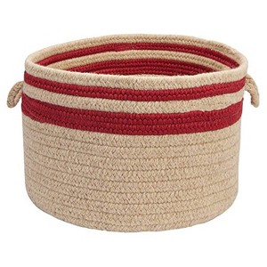 Colonial Mills Cabin Stripe Storage Utility Basket, 18 by 12-Inch, Sangria - 1 of 1