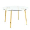 Okak Modern Luxurious Round Dining Table with Glass Top Metal Legs for Dining Room - 2 of 4