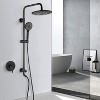 PROOX 3-Spray Round High Pressure Wall Bar Shower Kit with Hand Shower in Matte Black (Valve Included) - 2 of 4