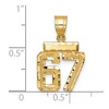 Black Bow Jewelry 14k Yellow Gold, Varsity Collection, Small D/C Pendant Number 67 - 2 of 3