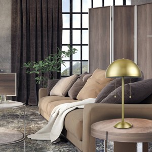 21" Haydel 2-Light Matte Brass Table Lamp - Novogratz x Globe - 1 of 4