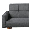 Royal Hampton Fabric Adjustable Sofa with Square Tufted Back, Light Gray - 4 of 4