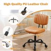 CAVINASHeight-Adjustable Office Chair, Computer Task Chair without Arm, PU Leather Home Office Desk Chair with Thick Cushion, Swivel Vanity Chair - 3 of 4