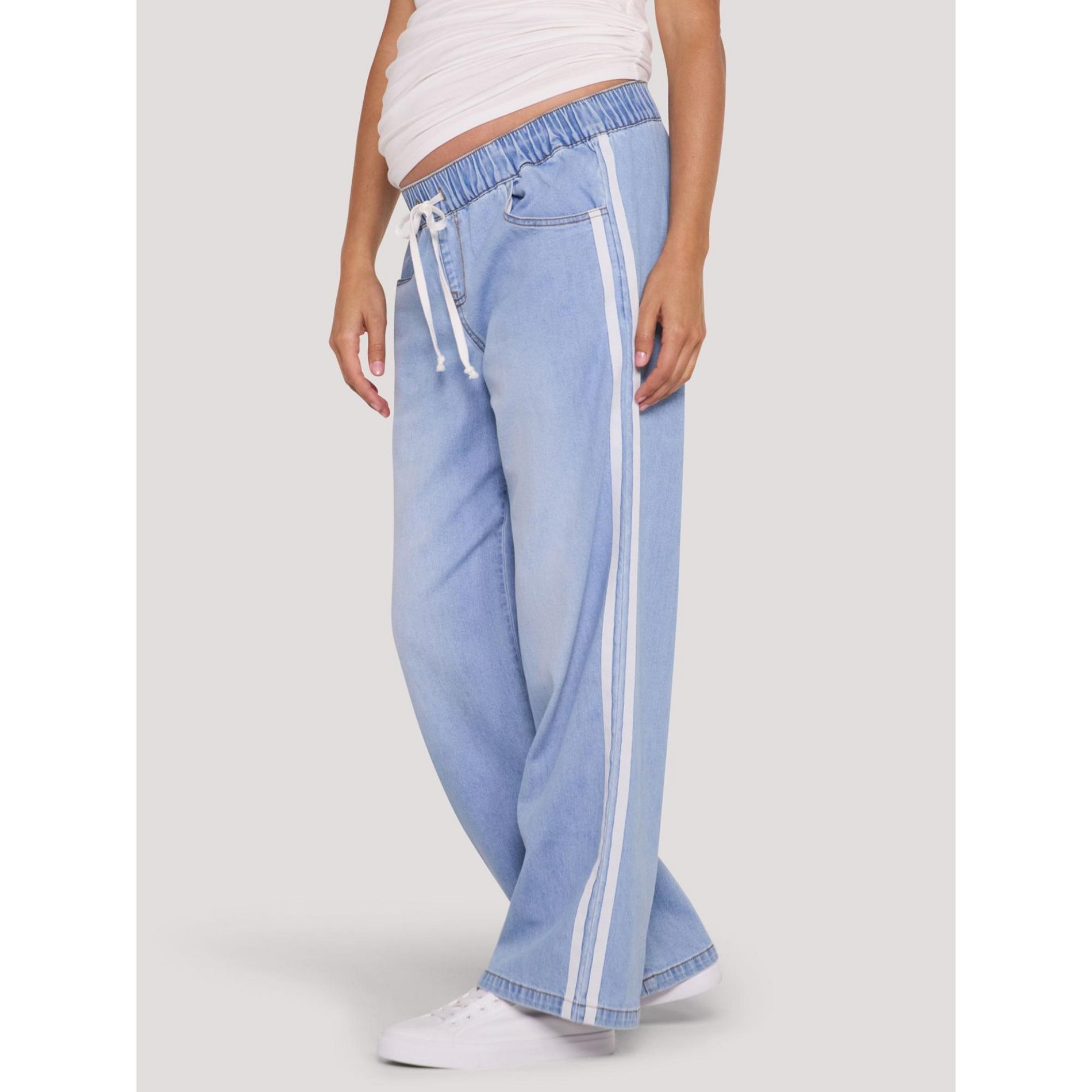 Women's Drawstring Pull On Wide Leg Pant | Motherhood Maternity