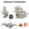 MAYEERTY Electric Power Lift Recliner Massage Chair with Power-Remote, Dual Motor Heat Massage Infinite Position Medium-firm and Heavy Duty, Beige - 3 of 4