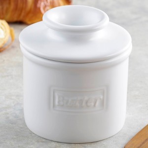 Butter Bell® Crock – Café Matte White Ceramic Butter Keeper, Modern Matte Butter Dish for Fresh, Spreadable Butter - 1 of 4