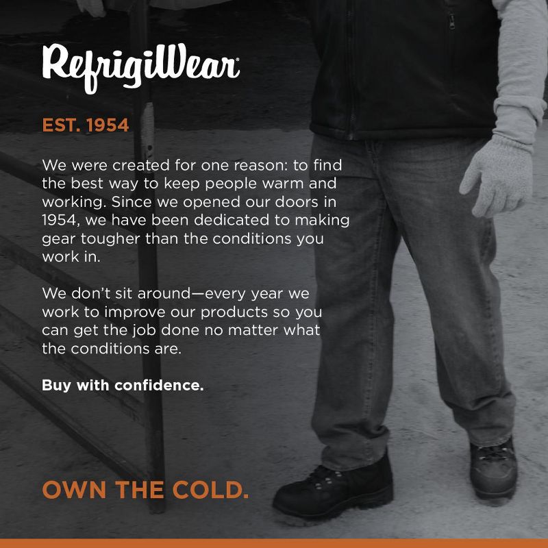 RefrigiWear Men's EnduraMax Warm Insulated Waterproof Black Leather Work Boots, 5 of 8