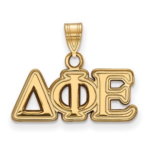 Black Bow Jewelry 14k Yellow Gold Plated Sterling Silver Delta Phi Epsilon Greek Life Small Pendant - 1 of 3