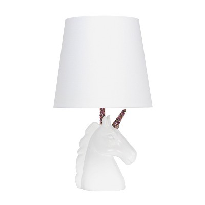 Sparkling Rainbow Unicorn Table Lamp White - Simple Designs