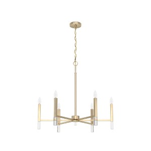 Hunter 30" Sunjai Ceiling Light Alturas Gold Finish - 6 Bulb Chandelier for Modern Indoor Spaces - 1 of 1