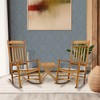 Kozyard High Back Slat Rocking Chair Set Solid Wood Outdoor Rocking Chair Porch Chairs for Indoor Outdoor - 2 of 4