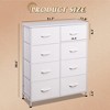 Tall 8-Drawer Fabric Dresser, Storage Tower with Fabric Bins, Double Chest of Drawers Organizer, - 4 of 4