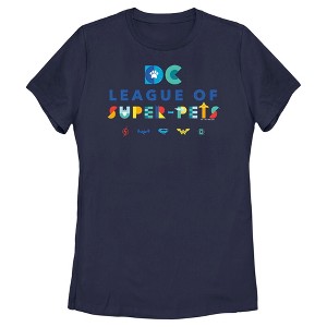Women's DC League of Super-Pets Colorful Hero Logos T-Shirt - 1 of 4