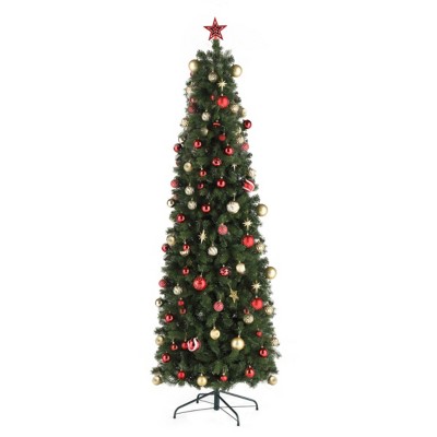 GlasFlength Artificial Trees Special Slim Pencil Shaped Christmas Tree Fashion Cute Design for Holiday Decoration, Green, 11.5"*11.5"*43"