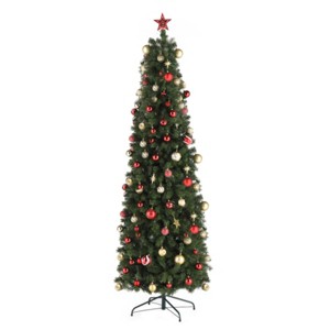 GlasFlength Artificial Trees Special Slim Pencil Shaped Christmas Tree Fashion Cute Design for Holiday Decoration, Green, 11.5"*11.5"*43" - 1 of 4