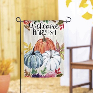 Evergreen Welcome Harvest Suede Garden Flag 12 x 18 Inches Indoor Outdoor Decor - 1 of 4