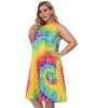 Women Plus Size Sundress with Pockets Sleeveless Loose Fit Tank Dress Floral Print Beach Cover up 1X-5X - 2 of 4