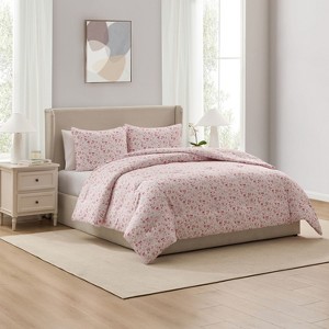 Nestl Modern Comforter, 3pc Floral Comforter Set, Floral Bedding Set - 1 of 4