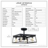 Urban Ambiance Luxury Farmhouse Ceiling Fan 17''H x 22''W,  Midnight Black Finish,  Berkeley Collection, UHP9243 - 3 of 4