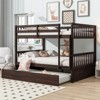 RISOKEYS Full Over Full Rubber Wood Bunk Bed - Convertible to 2 Full Size Beds with Twin Size Trundle, Ladder and Guardrails - 4 of 4
