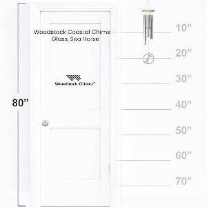 Woodstock Windchimes Coastal Chime Glass, Sea Horse, Wind Chimes For Outside, Wind Chimes For Garden, Patio, and Outdoor Decor, 22"L - 1 of 4