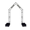 94" Black Metal Garden Arch Trellis with Planter Boxes, Wedding & Garden Arch for Climbing Plants, Patio, Lawn & Outdoor Events - 2 of 3