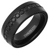 Steeltime Men's black ip stainless steel simulated diamond inlay ring with rope chain accents. Size 9-12 - 2 of 4