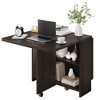 Foldable Dining Table with Wheels - Space-Saving 2-Layer Storage Table for Small Kitchens - 4 of 4