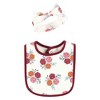 Hudson Baby Infant Girl Cotton Bib and Headband or Caps Set, Pink Cutest Pumpkin, One Size - 3 of 4