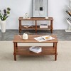 Modern 2-Tier Coffee Table for Living Room Furniture,Rectangular Center Table with Open Storage Shelf,Rounded Rubberwood legs - 2 of 4
