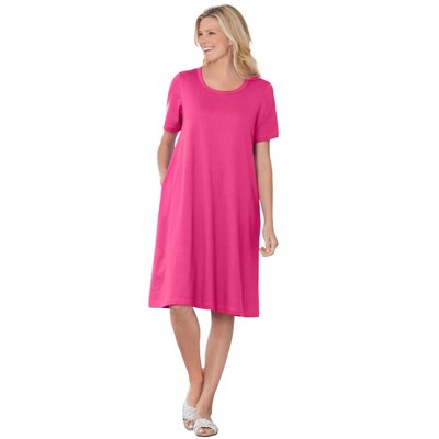 Woman Within Plus Size Perfect Short-Sleeve Crewneck Tee Dress