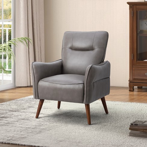 Alzira Vegan Leather Armchair Karat Home grey Target