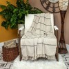Parkland Collection,Logan Casual Beige 52" X 67" Woven Handloom Throw - 2 of 4