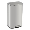 Kitchen Stainless Steel Trash Can, Fingerprint-Proof  with Soft-Close Lid, Foot Pedal & Removable Inner Bucket, Sliver - 2 of 4