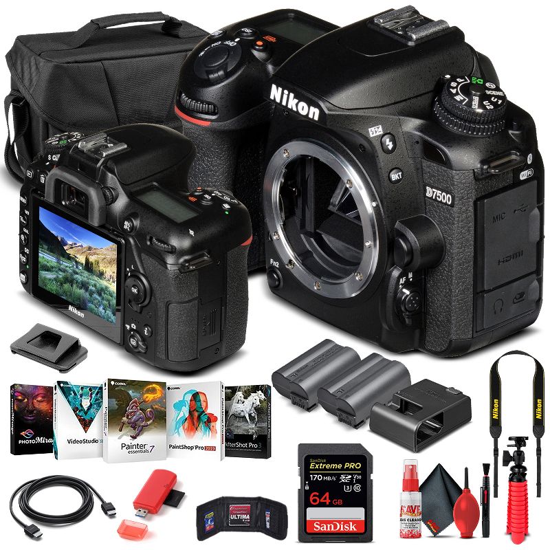 Nikon D7500 DSLR Camera Body Only 1581  - Basic Bundle, 1 of 5