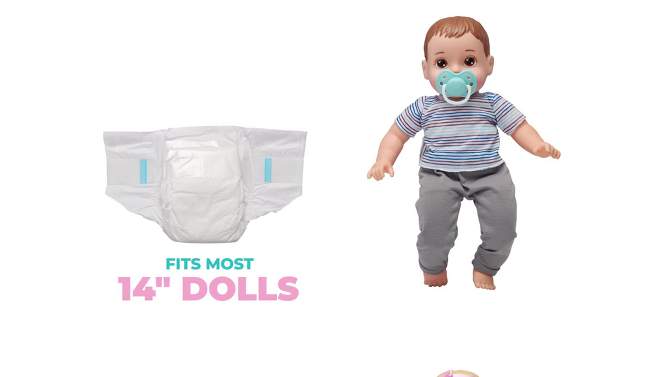 Perfectly Cute Baby Doll Diaper 6pc Set, 2 of 6, play video