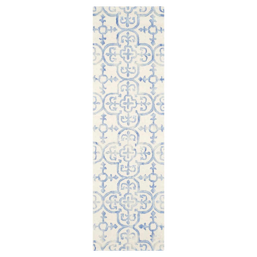 2'3inx10' Runner Bardaric Area Rug Ivory/Blue - Safavieh