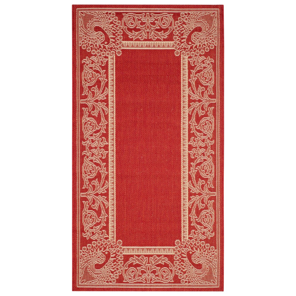  Rectangle Bradford Outdoor Patio Rug Red/Natural
