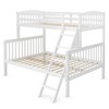 Costway Twin over Full Bunk Bed Rubber Wood Convertible with Ladder Guardrail - 2 of 4
