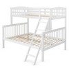 Costway Twin Over Full Bunk Bed Rubber Wood Convertible With Ladder ...