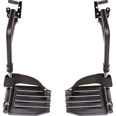 Invacare Wheelchair Legrest with Heel Loops, Adjustable Length, Swing-Away Design & Flip-Up Footplate