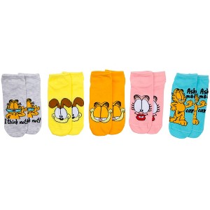 Womens Garfield I Think Not No Show Socks 5-Pack - 1 of 4