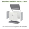 Aoxun Metal Storage Shed, Outdoor Waterproof Storage Cabinet 35 Cu.Ft  for Garbage Bin, Generator, and Lawn Mower, White - 3 of 4