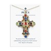 Anna-Kaci Stained Glass Rhinestone Patonce Cross Necklace with Message Card & Envelope Jewelry Gift - 2 of 4