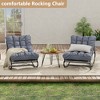 Outdoor Rocking Chairs, Comfortable Lounging Chair with Removable Cushions, Sturdy Metal Frame, Padded Seat for Patio, Garden, Nursery, Or Living Room - 2 of 4