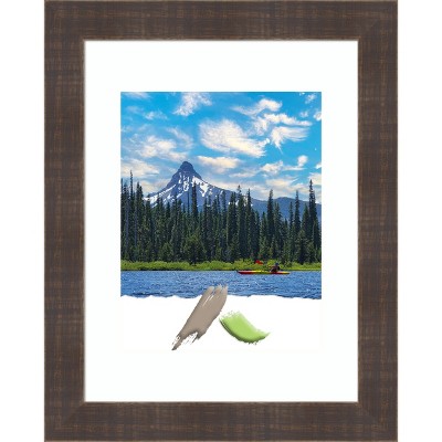 Classic 8x10 White Matted Brown Wood Wall Frame