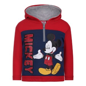 Disney Boy's Mickey Mouse Half Zip Pullover Fashion Hoodie - 1 of 4