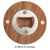 Unique Bargains Bottle Opener Magnetic Acacia-Wood Round Magnet Wood Brown 2.56"x0.51" 1 Pcs - 3 of 4